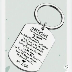 A love gift keychain in Spanish for my husband stainless steel